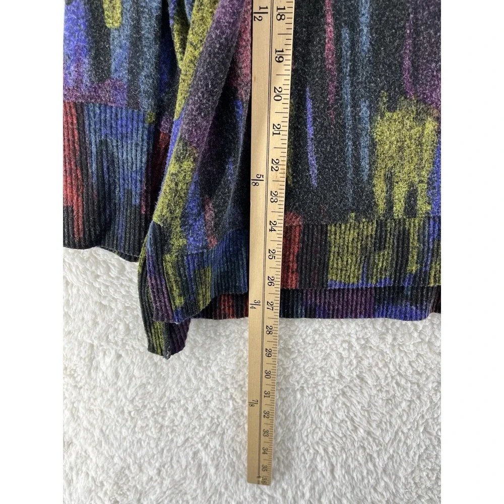 Habitat Women's Size Large Multicolor Sweater Knit Crew Neck Boxy Artsy Cozy